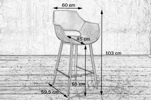 Thekenhocker ZAJA Barstuhl Microfaser KAWOLA Thekenhocker ZAJA Barstuhl Sitzhöhe 65 cm Microfaser creme weiß - Weiß