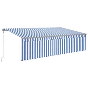 Auvent rétractable 3014354-2 Bleu - Blanc - Largeur : 500 cm