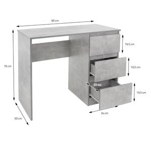 Schreibtisch mit Sitzhocker 90x76x50 cm Grau