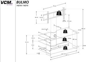 Meubles de télévision Bulmo Noir - Noir brillant - Hauteur : 106 cm