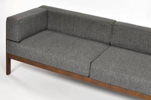 Gartensofa EDEN 3 Grau - Massivholz - 202 x 72 x 77 cm