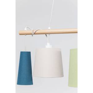 Lampe suspendue Parecchi Nordic 100cm Étoffe de coton / Hêtre - Beige