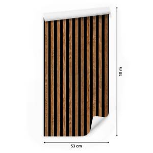 Papier Peint planches imitation bois Marron - Papier - 53 x 1000 x 1000 cm