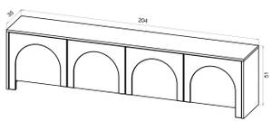 Meuble tv ARCO RTV204 4D Blanc - Bois manufacturé - Matière plastique - 204 x 51 x 35 cm