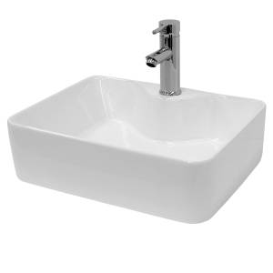 Vasque 480x380x140mm blanc Blanc - Céramique - Métal - 38 x 14 x 48 cm