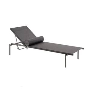 Chaise longue avec coussin - Naxos Gris - Métal - 83 x 32 x 200 cm