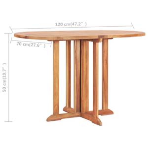 Ensemble de salle à manger d'extérieur Marron - Bois/Imitation - En partie en bois massif - 70 x 75 x 120 cm