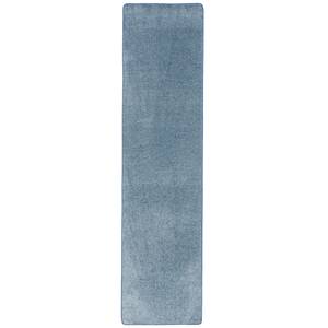 Hochflor Velours Läufer Teppich Luna Blau - 80 x 200 cm