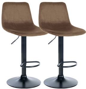 Tabouret de bar Divo Lot de 2 Noir - Marron