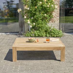 Garten-Couchtisch MIDLAND Beige - Massivholz - 81 x 31 x 102 cm