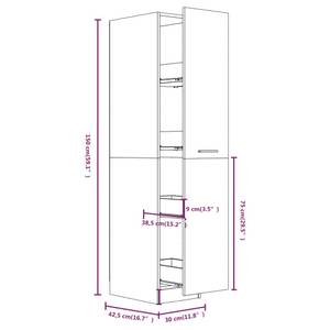 Apothekerschrank 3007990 Braun - Holzwerkstoff - 43 x 150 x 30 cm