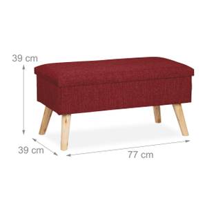 Banc avec espace de rangement Marron clair - Rouge rubis