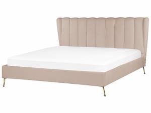 Lit double MIRIBEL Beige - Doré - Taupe - Largeur : 207 cm