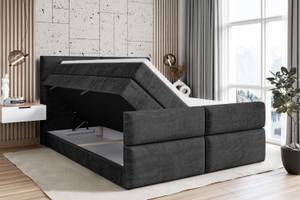 Boxspringbett BOXI3-Z KING Schwarz - Breite: 200 cm