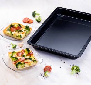 Plat cuisson pizza au four Noir - Métal - 30 x 43 x 5 cm
