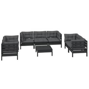 Garten-Lounge-Set Schwarz