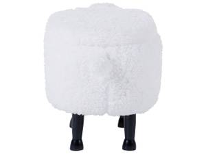 Pouf animal SHEEP Noir - Chêne clair - Blanc