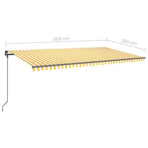 Auvent rétractable 3006679-2 Blanc - Jaune - Profondeur : 600 cm