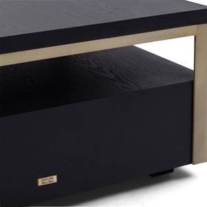 Savannah Couchtisch 70x70 Schwarz - Metall - Massivholz - 76 x 41 x 76 cm