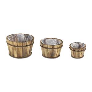 Holzkübel 3er Set Braun - Holzwerkstoff - 29 x 18 x 29 cm