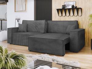 Sofa Karl Cord mit L-Funktion Anthrazit