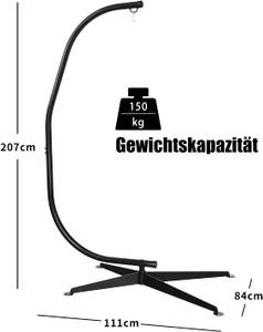 Hängesesselgestell Hängestuhlgestell Schwarz - Metall - 84 x 207 x 111 cm