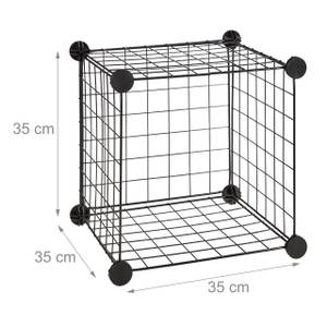 Système d'étagère 6 compartiments grille Noir - Métal - Matière plastique - 110 x 110 x 37 cm