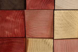 Holzbild Colours of Dawn Rot - Holz teilmassiv - 75 x 75 x 8 cm