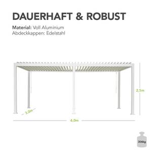 Weide Aluminium Pavillon weiss 3,6x5,3 M Weiß - Metall - 530 x 250 x 360 cm