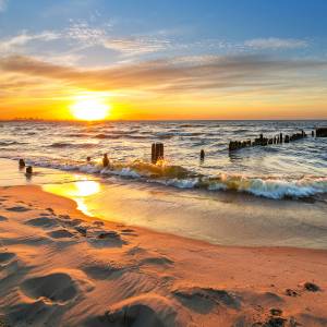 Fototapete STRAND Sonnenuntergang 3D 405 x 270 x 270 cm