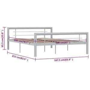 Bettgestell 3001614 Grau - Breite: 168 cm