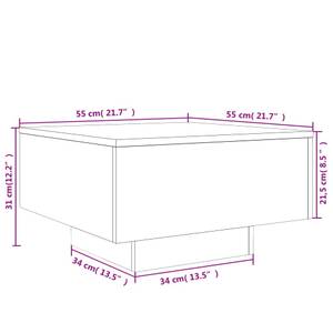 Couchtisch 3008686-1 Weiß - 55 x 55 cm