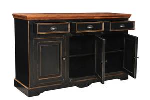 CORSICA Sideboard Schwarz - Gelb - Holzwerkstoff - Massivholz - Holzart/Dekor - 150 x 90 x 40 cm