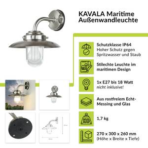 Wandlampe KAVALA Silber - Glas - Metall - 30 x 27 x 26 cm