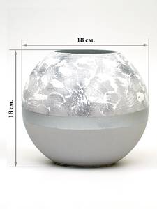 Blumenvase Abstraktum III Silber / Grau - Silbergrau