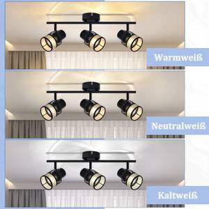 Deckenleuchte Rhythmus 3flammig Schwarz - Metall - 10 x 18 x 53 cm