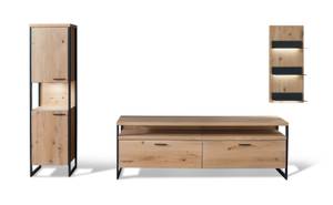 Wohnwand Silvio 22 (3-teilig) Braun - Holzart/Dekor - Holz teilmassiv - 299 x 186 x 46 cm