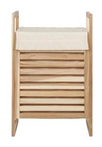 Wäschekorb aus Holz mit Stoffsack ACINA Braun - Massivholz - 40 x 60 x 35 cm