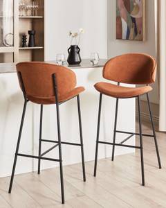 Tabouret de bar KIANA Noir - Orange