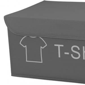 4 boîtes rangement gris avec couvercle Gris - Textile - 38 x 21 x 28 cm