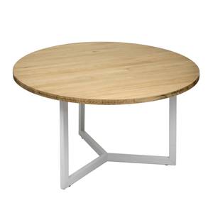 Table basse ronde iCub 80dia x45cm BL-EV Blanc - Bois massif - Bois/Imitation - 80 x 45 x 80 cm