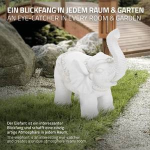 Deko Figur ELEFANT Weiß - Kunststoff - 19 x 39 x 36 cm