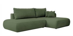 Ecksofa mit Schlaffunktion FOGGI Salbei - Armlehne davorstehend rechts - Ecke davorstehend rechts - Ottomane davorstehend rechts