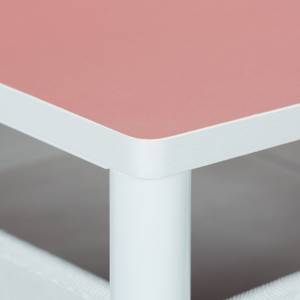Kommode für Kinder 4 Schubladen Pink - Weiß - Holzwerkstoff - Metall - Textil - 36 x 110 x 41 cm