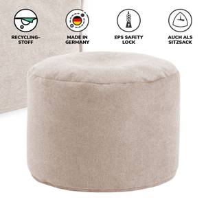 Pouf Hocker Sitzhocker Webstoff Ø 60cm Anthrazit - 60 x 40 x 60 cm