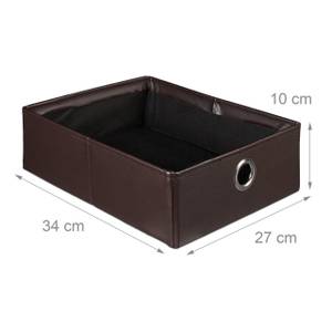 Tabouret de rangement carré pliant Marron foncé - Argenté