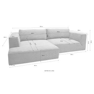 BIG CUBE STYLE Sofaecke Violett - Ecke davorstehend rechts - Longchair davorstehend links