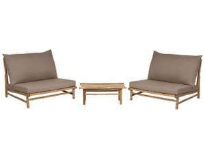 Lounge Set TODI 3-tlg Beige - Eiche Hell - Taupe