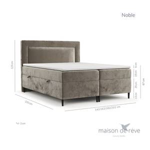 Boxspringbett Noble Taschenfederkern Beige - Breite: 200 cm