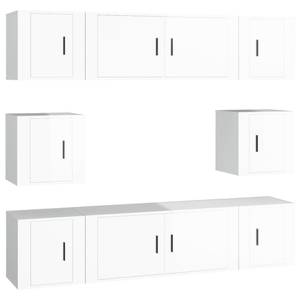 TV-Schrank 8er Set D326 Weiß - Holz teilmassiv - 35 x 40 x 100 cm